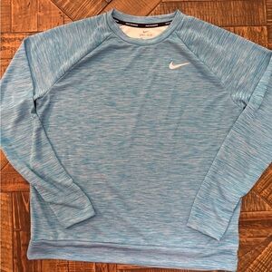NIKE Light Blue Heather Dri-FIT Running Crew